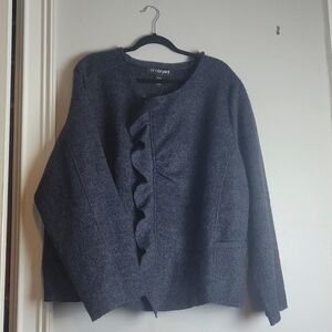 Lane Bryant jacket Plus Size Zip Up Wool Blend Pockets Dark Grey-Size 26/28